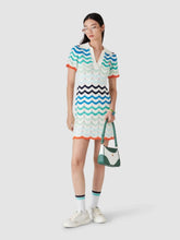 Casablanca Gradient Wave Crochet Mini Dress