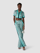 Casablanca Monogram Wave Silk Wide-Leg Trousers