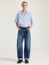 Givenchy Light Blue Striped Cotton Shirt with Stamp