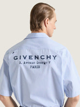 Givenchy Light Blue Striped Cotton Shirt with Stamp