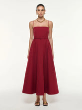Roland Mouret Dark Red Crepe Belted Maxi Dress
