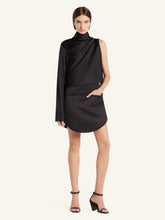 Courrèges Black Circle Satin Mini Skirt