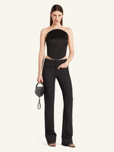 Courrèges Black Illusion Circle Satin Bodysuit
