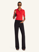 Courrèges Poppy Iconic Rib Knit Polo Shirt