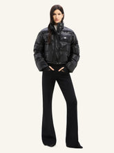 Courrèges Black Cropped Vinyl Puffer Jacket