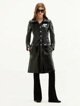 Courrèges Black Reedition Vinyl Trench Coat