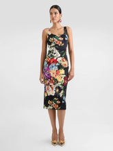 Dolce & Gabbana Floral Print Fitted Satin Dress