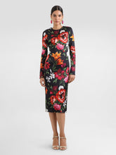 Dolce & Gabbana Floral Print Long-Sleeve Satin Dress
