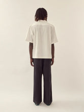 Commas White Shell Embroidered Camp Collar Shirt