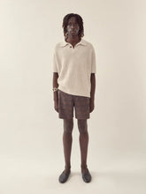 Commas Off White Textured Knit Polo