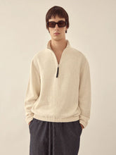 Commas Cream Textured Cotton Pullover