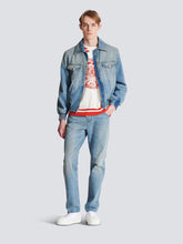 Balmain Blue Cropped Lined Denim Jacket
