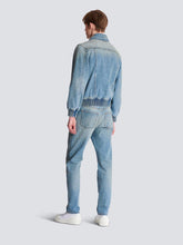 Balmain Blue Cropped Lined Denim Jacket