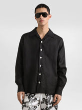 Dolce & Gabbana Black Hawaii Linen Canvas Shirt