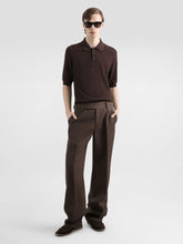 Dolce & Gabbana Brown Micro-Pattern Cotton Polo Shirt