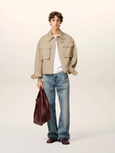 Ami Paris White Coffee Cotton Worker Jacket