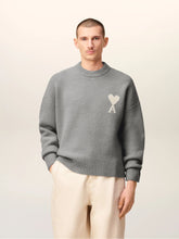 Ami Paris Grey Alpaca Ami de Coeur Crewneck Sweater