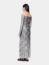 Rabanne Silver Foil Lace Long Dress