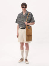 Valentino Garavani Navy Toute La V Cotton Popeline Bowling Shirt