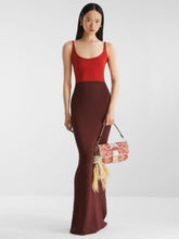 Fendi Red Viscose Colorblock Knit Dress
