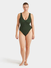 Hunza G Sadie Swimsuit in Metallic Khaki