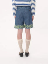 Valentino Garavani Denim Bermuda Shorts with Jacquard Hem