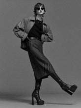 Saint Laurent Beige and Marron Puppytooth Padded Jacket