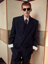 Saint Laurent Marine Blue Double-Breasted Wool Jacket