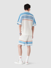 Casablanca Blue Cotton Tennis Short Sleeve Crochet Shirt