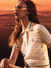 Casablanca White Cotton Bouclé Polo Shirt