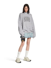 Balenciaga Heather Grey CEO Team Logo Shirt Collar Crewneck