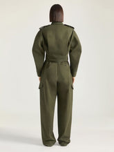 Givenchy Cropped Utility Jacket in Khaki Cotton and Wool