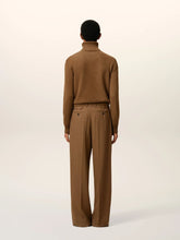 Ami Paris Hazelnut Brown Wool Tabs Wide Trousers