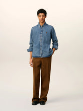Ami Paris Used Blue Cotton Button-Down Ami De Coeur Shirt