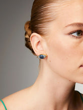 Begüm Khan Gold-Plated Nazar Mini Earrings in Navy Blue