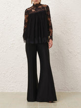 Zimmermann Black Hypnotic Lace Yoke Top