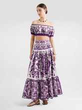 Dolce & Gabbana Majolica-Print Flounced Long Skirt