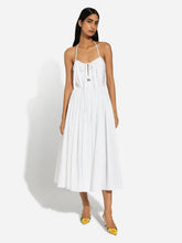 Dolce & Gabbana White Cotton Midi Halterneck Dress