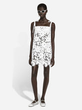 Dolce & Gabbana White Cotton Mini Dress with Embroidery