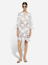 Dolce & Gabbana White Embroidered Cotton Short Dress