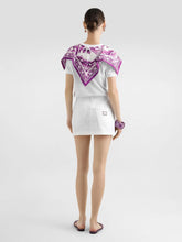 Dolce & Gabbana White T-Shirt with Silk Foulard Detail