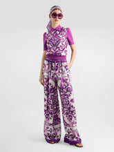 Dolce & Gabbana Majolica-Print Silk Twill Wide-Leg Trousers
