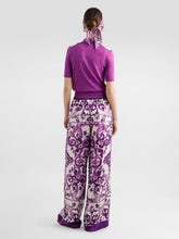 Dolce & Gabbana Majolica-Print Silk Twill Wide-Leg Trousers