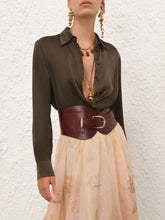 Zimmermann Olive Hypnotic Satin Shirt