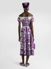 Dolce & Gabbana Majolica-Print Off-Shoulder Poplin Top