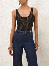 Zimmermann Black Lace Scoop Bodysuit