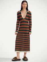 La DoubleJ Multicolour Perry Crochet Knit Midi Dress