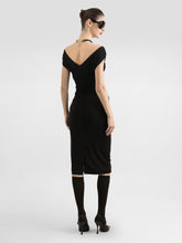 Dolce & Gabbana Black Crêpe Organza Bodycon Dress