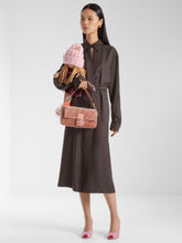 Fendi Brown FF Jacquard Silk Midi Shirt Dress
