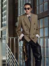 Saint Laurent Beige Taupe Wool Double-Breasted Blazer